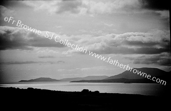 PANORAMA FROM WHIDDY ISLAND HUNGRY HILLS SUGARLOAF OVER GLENGARIFFE